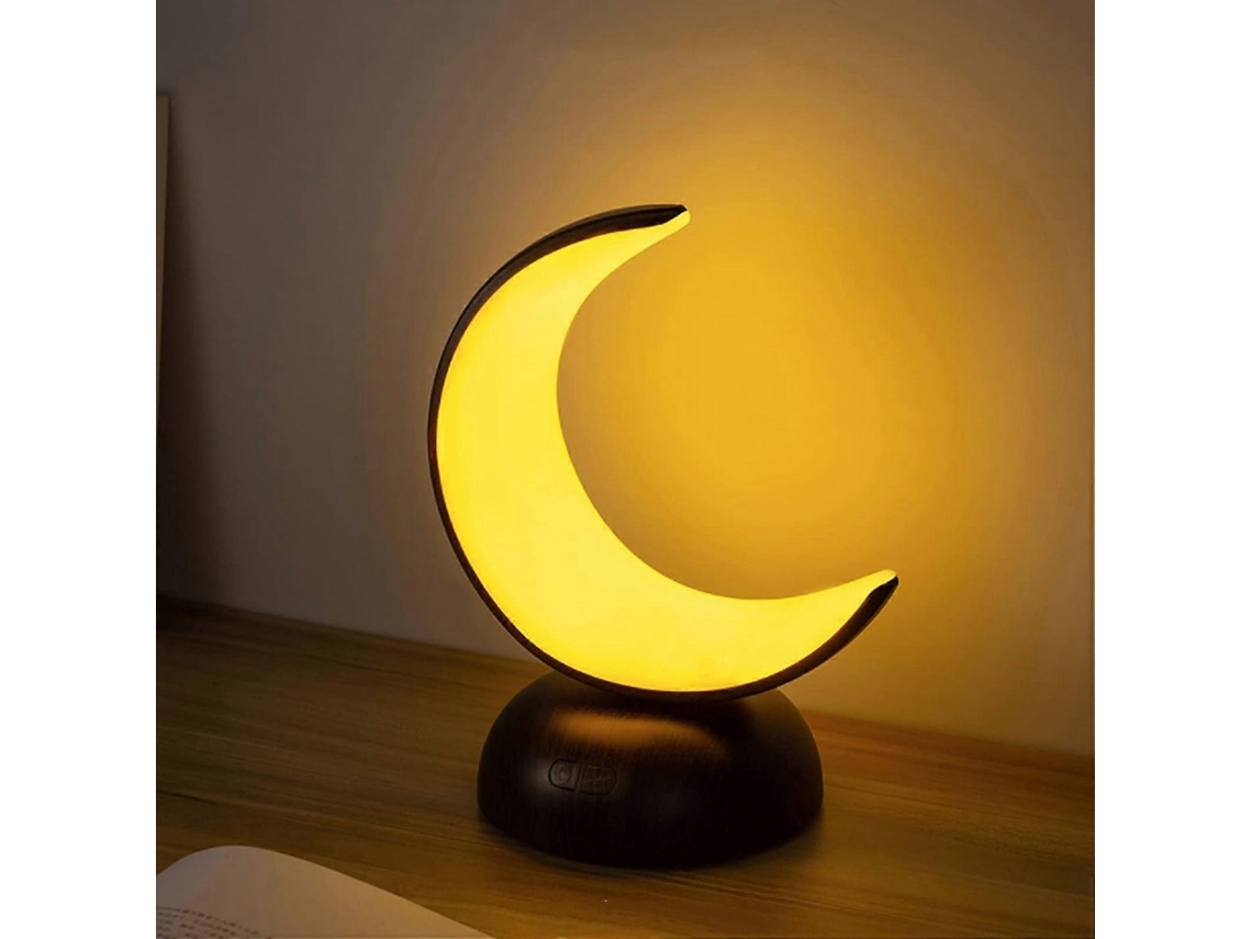 Luz Noturna De Lua, Led Branco Quente Crescente, Proteção Ocular Bicolor, Luz Suave, Recarregável Por Usb Olysi Shop
