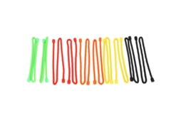 10un Abraçadeira De Cabo De Silicone 18in 5mm Diâmetro Multifuncional Vermelha Laranja Amarela Verde Preta Flexível Reutilizável