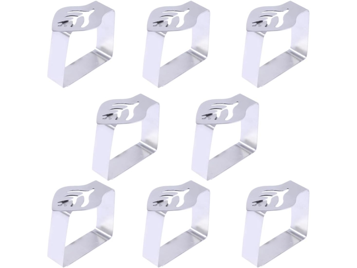Toyvian 8-grampos de toalha de mesa em aço inoxidável, criativas e seguras, toalhas de mesa ideais para casamentos