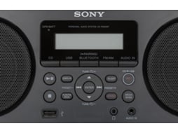 Rádio Boombox SONY Zs-Rs60bt (Preto - Digital - AM/ FM - Bateria) — 4 W | NFC | Bluetooth