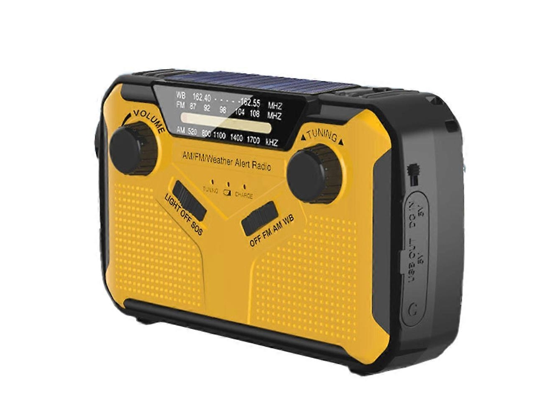 Rádio De Emergência Portátil Movido A Energia Solar, Rádio De Transmissão Meteorológica Com Lanterna, 15,6 X 9,5 Cm, 1 Conjunto Olysi Shop
