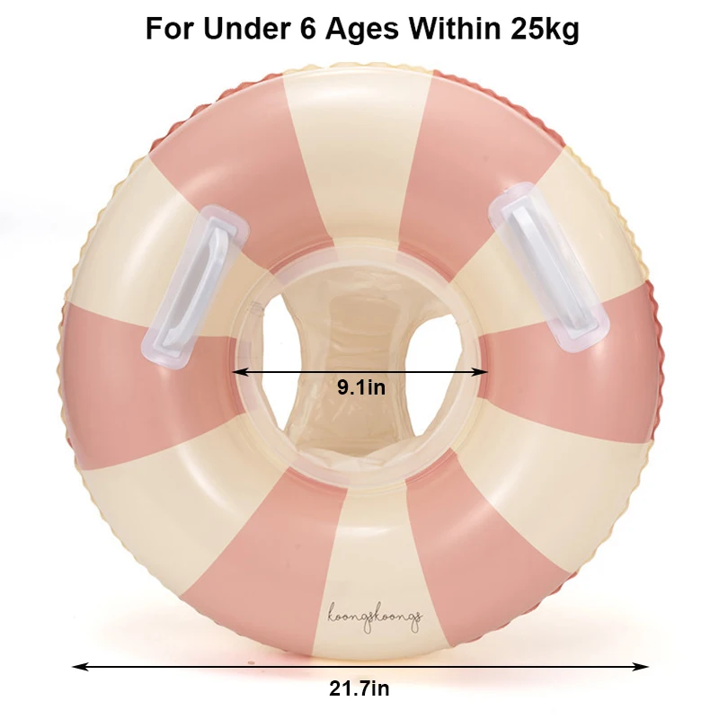 (rosa) 1 Boia Inflável Listrada Para Piscina, Acessório Para Natação