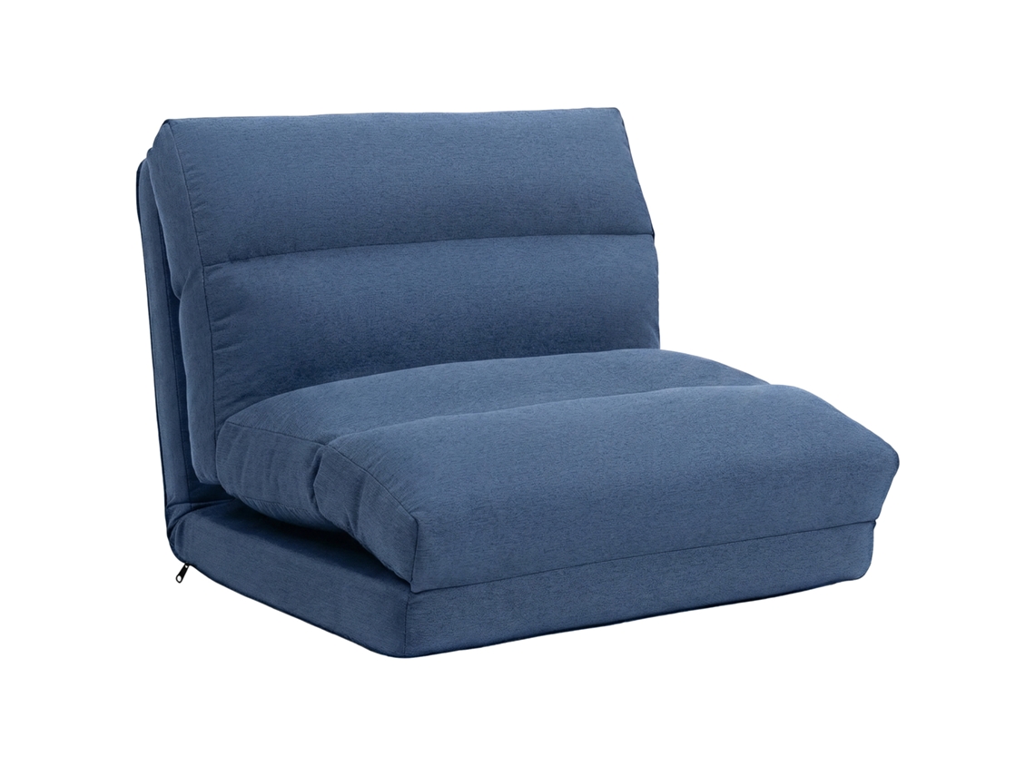 Poltrona de chão, sofá preguiçoso, conversível em cama, reclinável, 70x72x56cm, azul escuro | S/MARCA