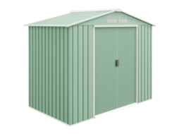 Galpão De Jardim Com 2 Portas Deslizantes, Janela De Ventilação E Piso, Aço Verde Claro, 2,13x1,30x1,85 M