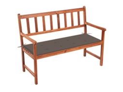 Vidaxl Banco De Jardim C/ Almofadão 120 Cm Madeira De Acácia Maciça