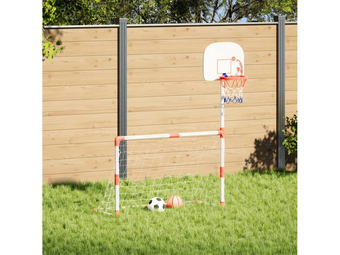 Vidaxl Conjunto De Futebol E Basquetebol Infantil C/ Bolas 98x50x70 Cm