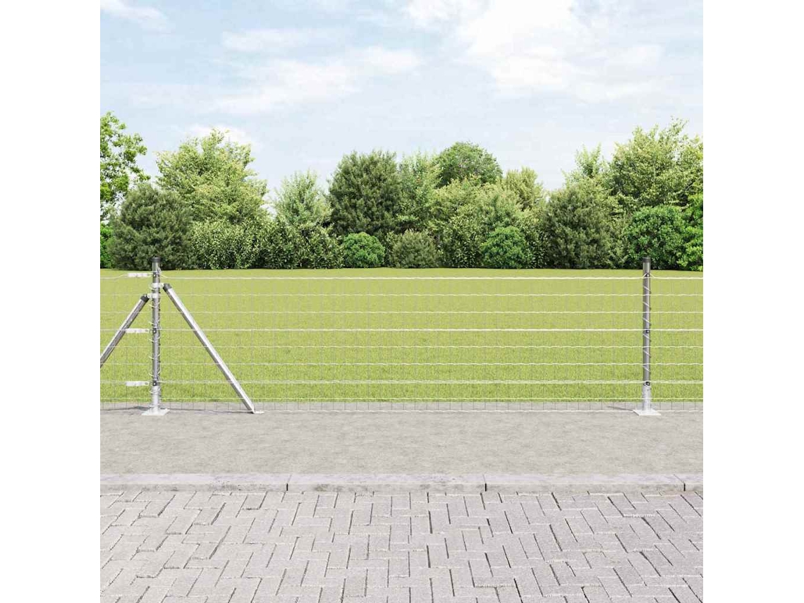 Vidaxl Cerca Euro Para Exterior Com Base De Concreto 25 X 0,4 M Malha