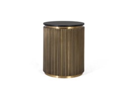 Mesa de Apoio GINER Y COLOMER redonda com detalhes em latão dourado (50 cm diâmetro)