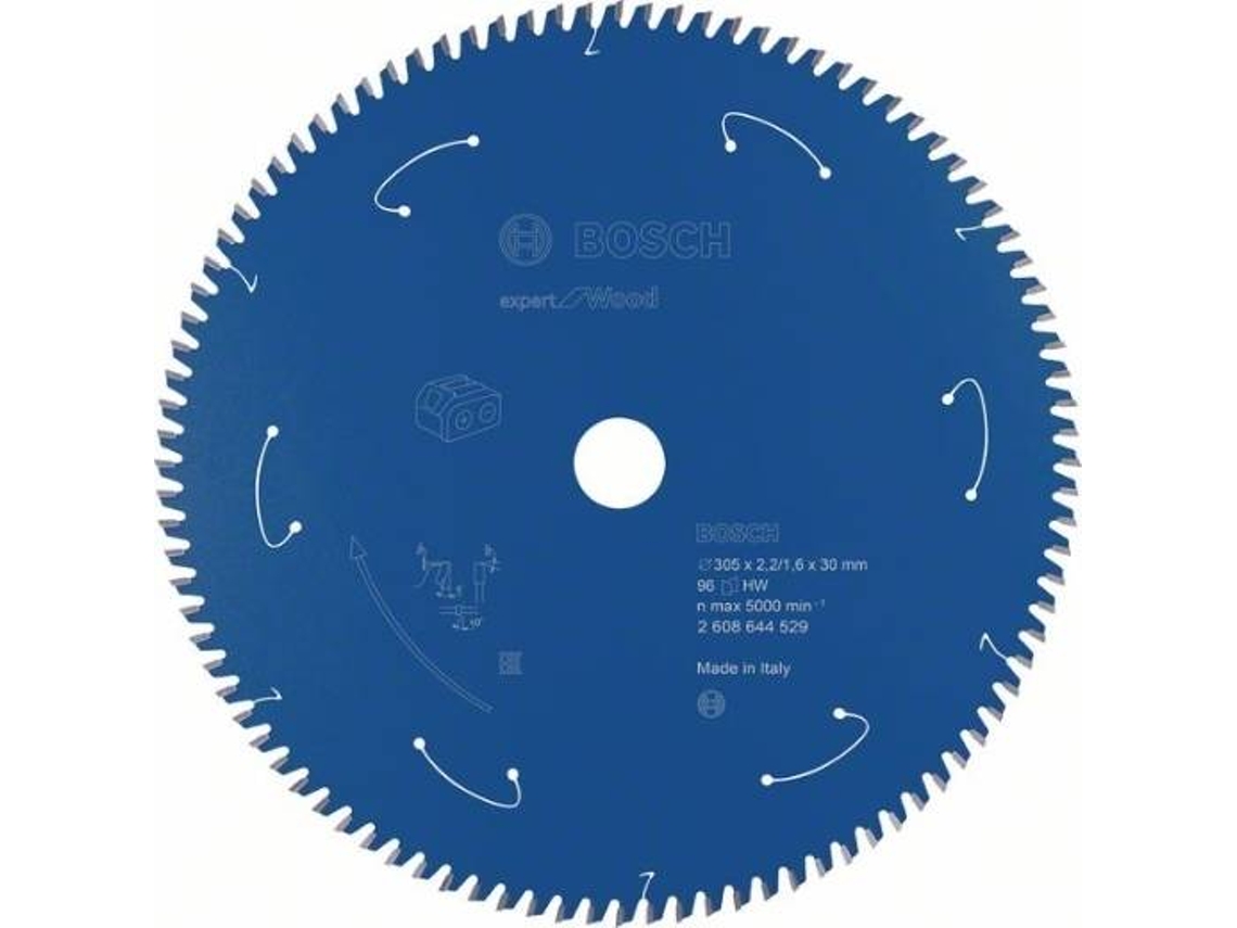 Disco de Serra Circular BOSCH Para Serra Sem Fios Expert para Madeira 305x2.2/1.6x30 T96 para Serras Meia-Esquadria