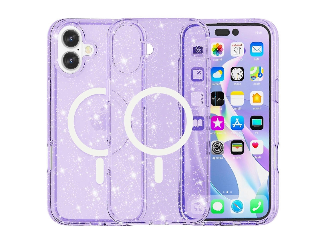 Capa Magnética Brilhante De Pctpu Para Iphone 16 Plus