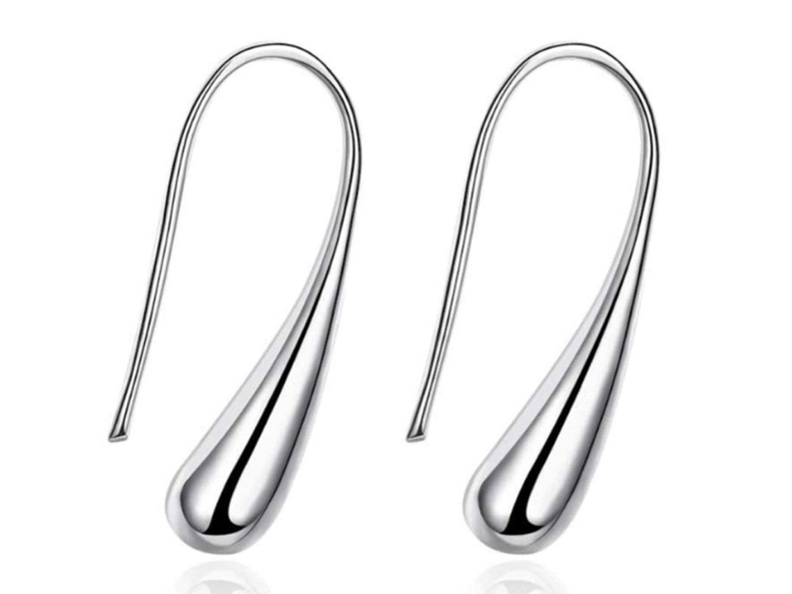2026 aretes de Prata Ley 925 Pendientes Gota de Água Longo 2.8cm Peso 6g Anti alérgico