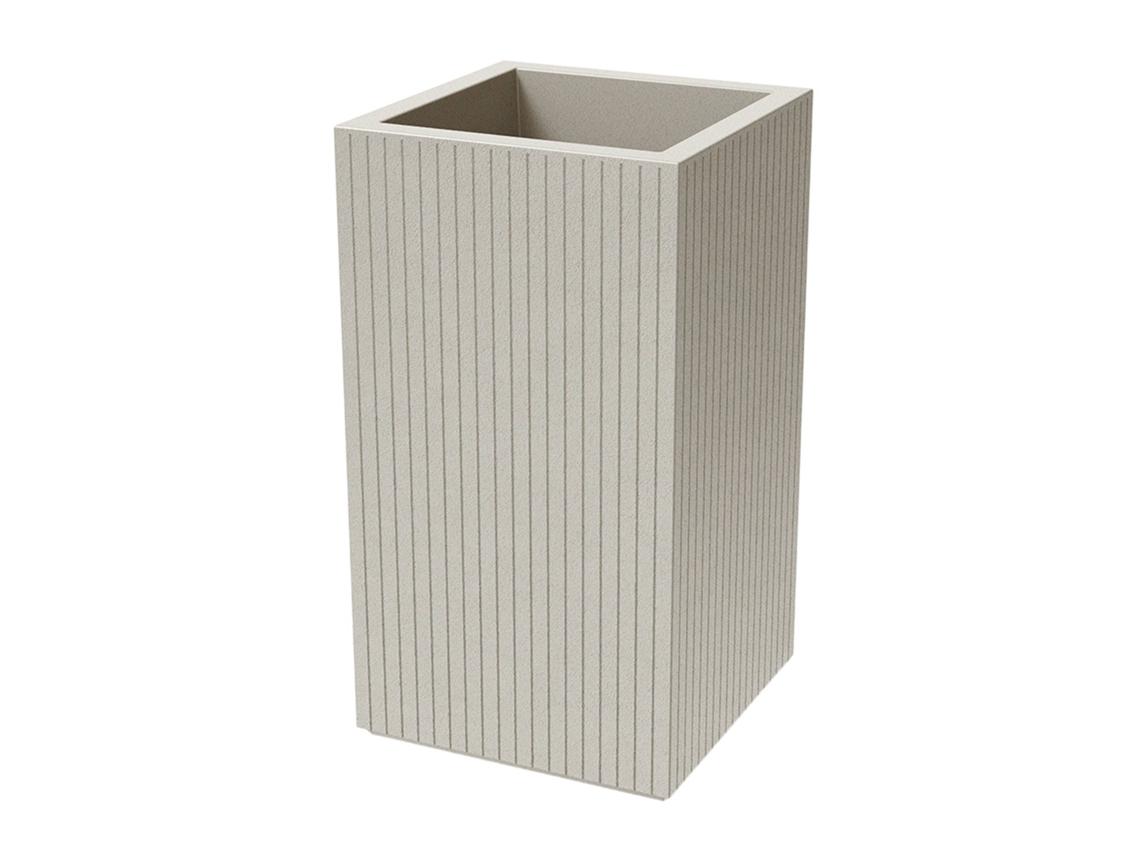 Vaso De Flores Coro Square High Rotomoldado, Cor Areia Ø40x70