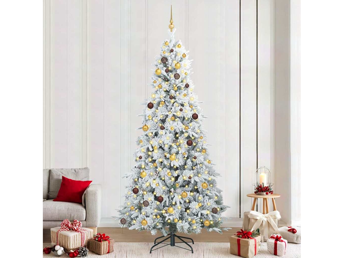 Vidaxl Árvore De Natal Articulada Artificial Branco 240 Cm Pe E Pvc