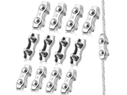 Conjunto De 12 Abraçadeiras Cabo Duplex M4 Em Aço Inoxidável 304, Compatíveis Com Varal Roupas, Toldo E Fixação Varandas.-aquaforge