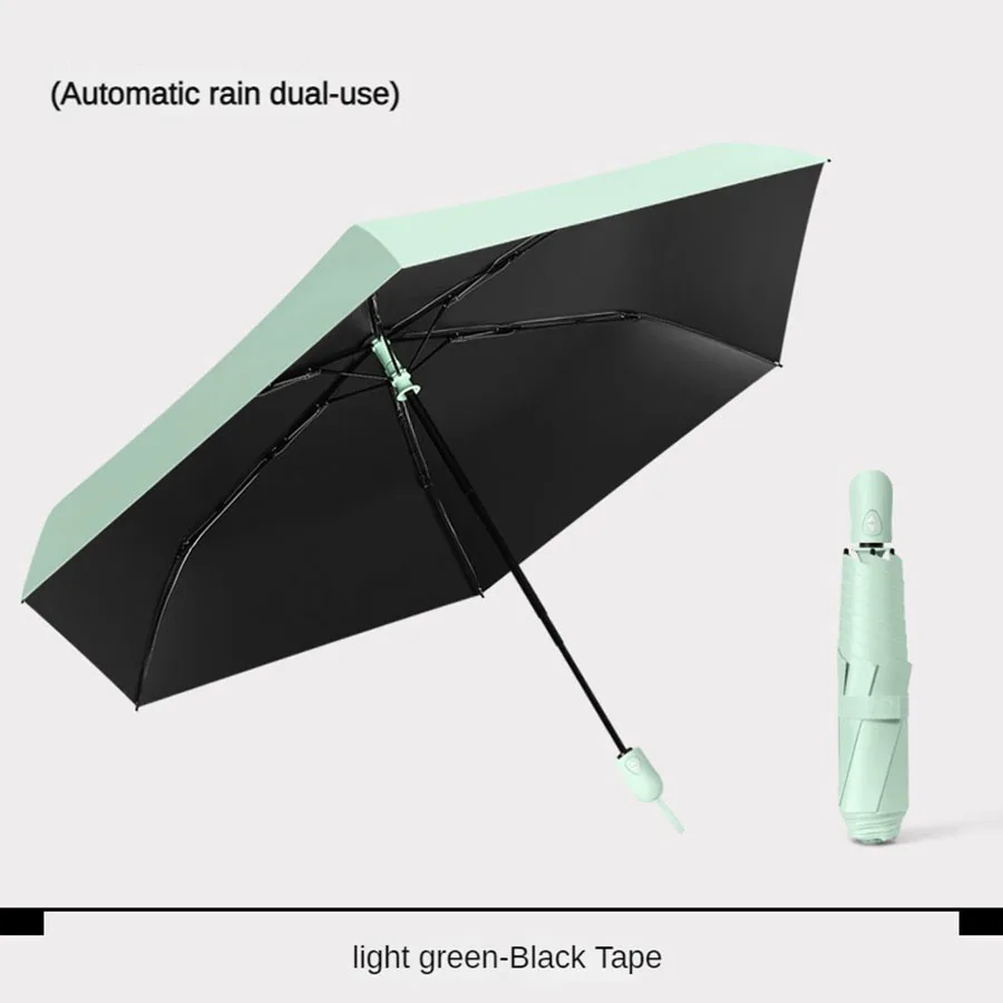 (verde Claro, 6k) Guarda-chuva Automático Ultraleve E Portátil Para Mulheres, Adequado Para Todas As Condições Climáticas E Com Proteção Solar.