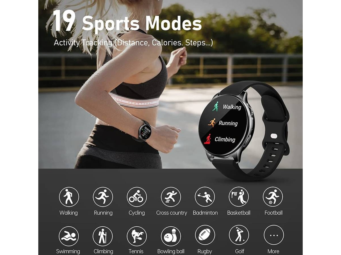Smartwatch CHRONUS Y22 Preto Worten.pt