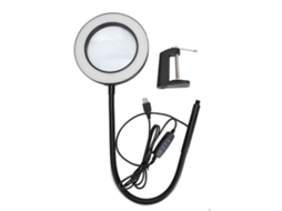 Luz Led De Lupa 5x Ajustável Usb Para Salão De Beleza Arte De Unhas Tatuagem Preto