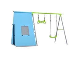 Balanço em 3 1, Tenda de Brincadeira, Argolas de Ginástica, Metal, Plástico, Verde S/MARCA
