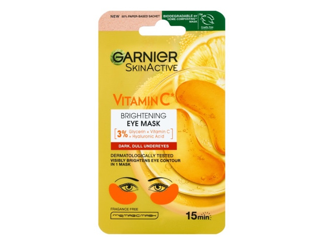 Radiant Glow Vitamin C Eye Patches Revitalize Dark Circles Puffiness, 5g Garnier