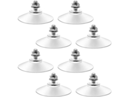 Conjunto De 8 Ventosas Transparentes Pvc Com Grossas E Parafusos Roscados M6 X 14, Extra Fortes Para Banheiro E Cozinha