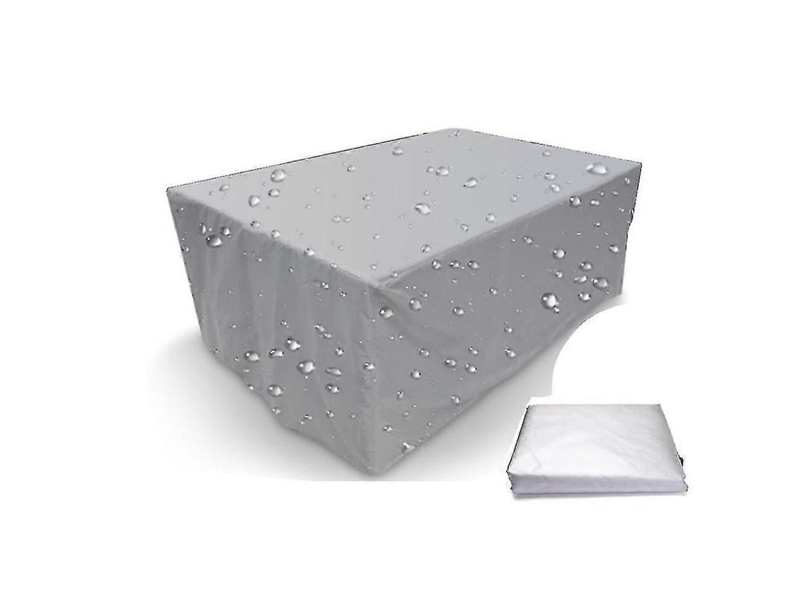 Capa para Conjunto de Móveis Retangular com Revestimento Pvc Resistente À Água, Prata com Interior Preto