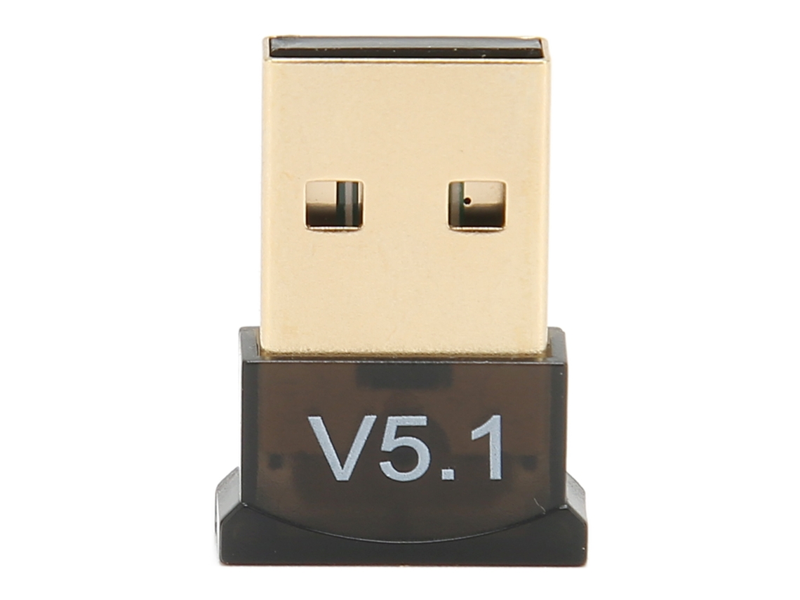 Adaptador Usb Bt 5.1 Sem Fio Sem Driver Portátil Abs Preto Para Casa E Negócios