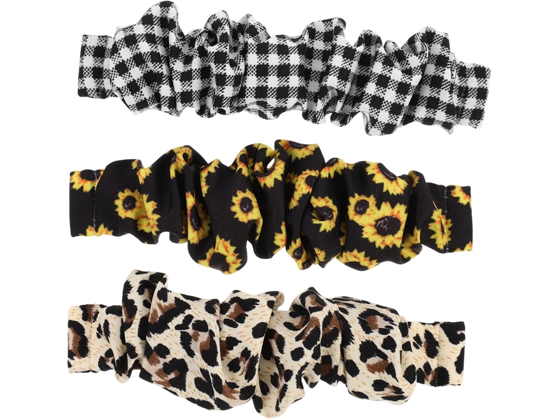 Pulseiras Elásticas Tipo Scrunchie Para Relógio, 3 Unidades, Sem