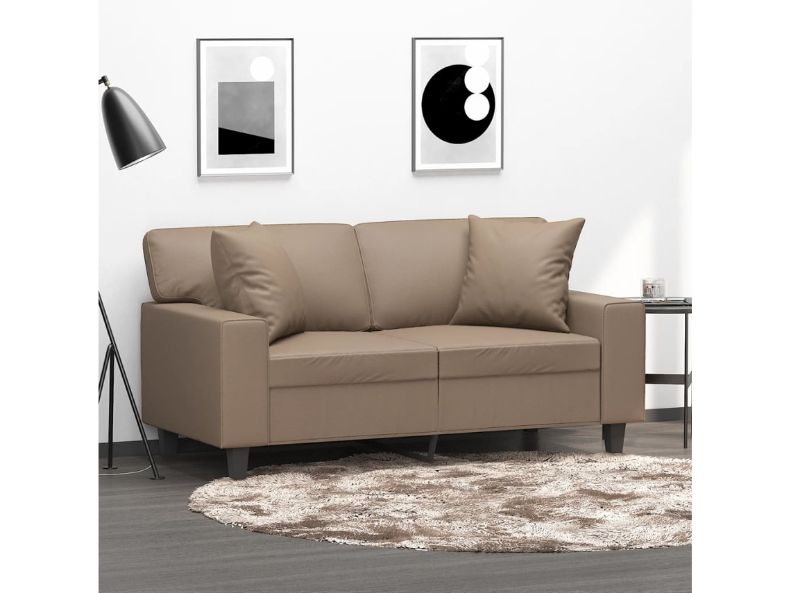 Vidaxl Almofadas Decorativas 2 Pcs 40x40cm Couro Artificial Cappuccino