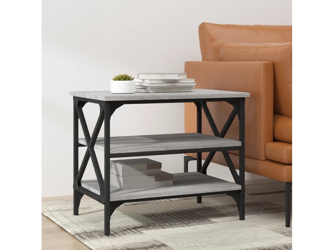 Vidaxl Mesa De Apoio 55x38x45 Cm Derivados De Madeira Cinzento Sonoma