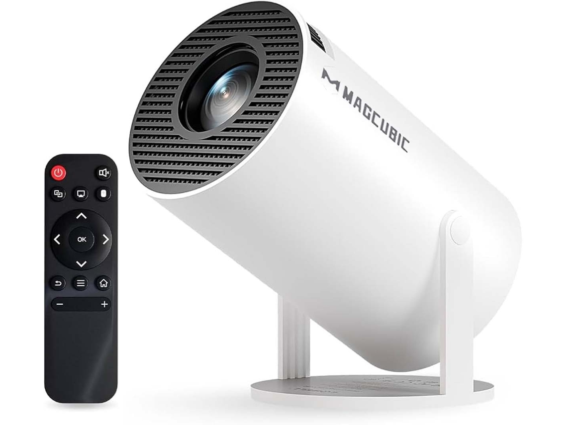 rmrm2026 Hy300 Pro Smart Android 14 Hd Projector Com Apps, Wifi E Bluetooth Branco, Mini Projetor Portátil Hy300 Pro Plus Com Android 14 E