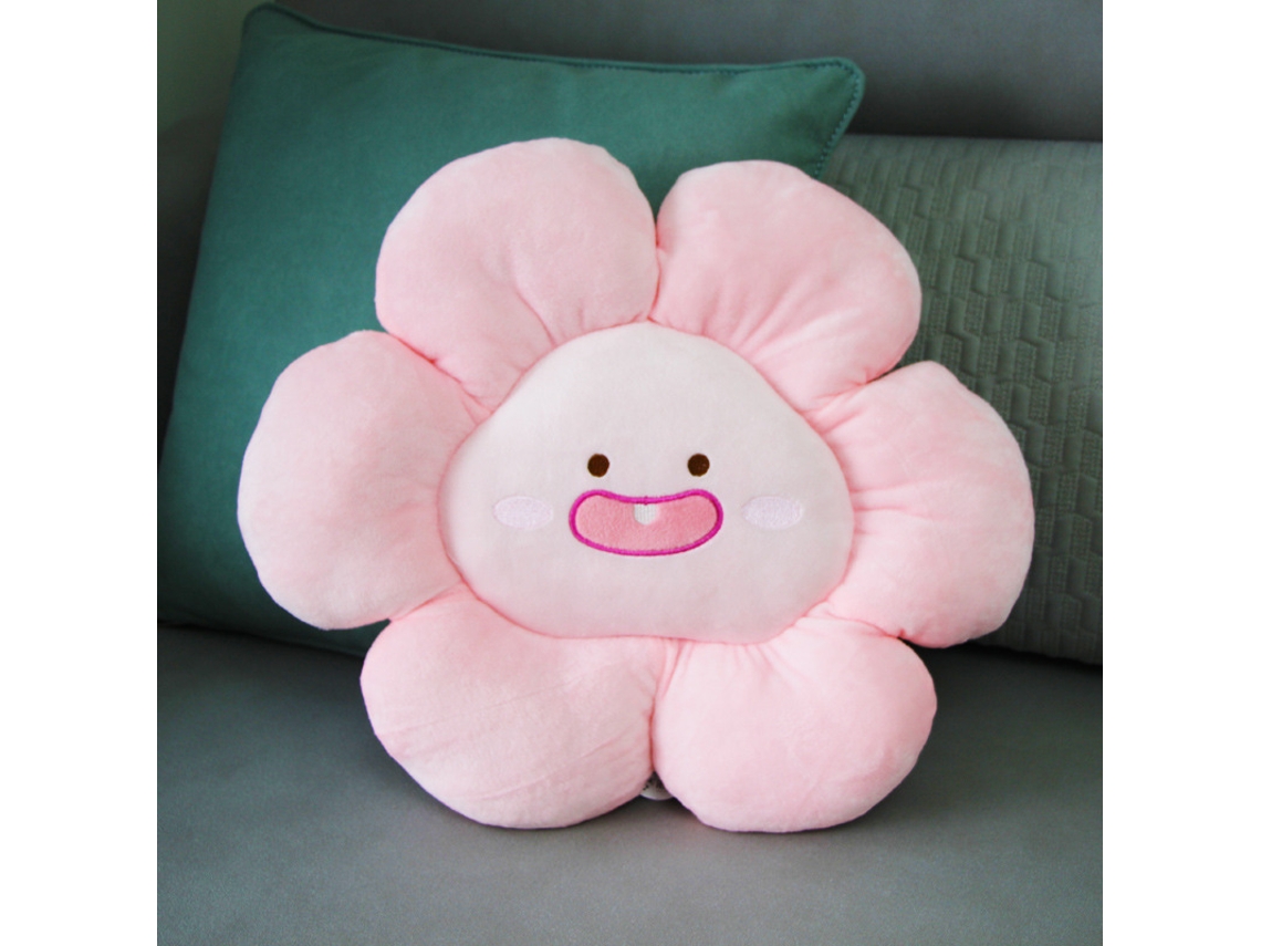 Cojín De Asiento Floral Suave Multiuso Almohada De Tela Rosa Claro Para Hogar Y Oficina