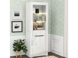 Vitrine Com App Led, Estante Arquivo, Armazenamento, Prateleiras, Exposição, Cozinha/sala/escritório, Branca-xm