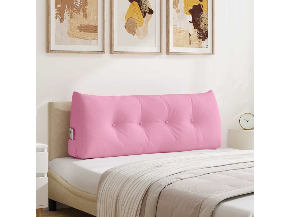 Vidaxl Travesseiro Para Costas Rosa 120 X 24 X 50 Cm Tecido