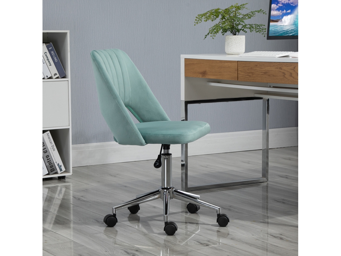 Cadeira Escritório Verde, Veludo, Ergonômica, S/ Braço. -mhy