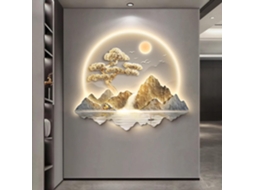Luminária De Parede Zen Led Com Motivo Pinheiro Sala Estar Hall