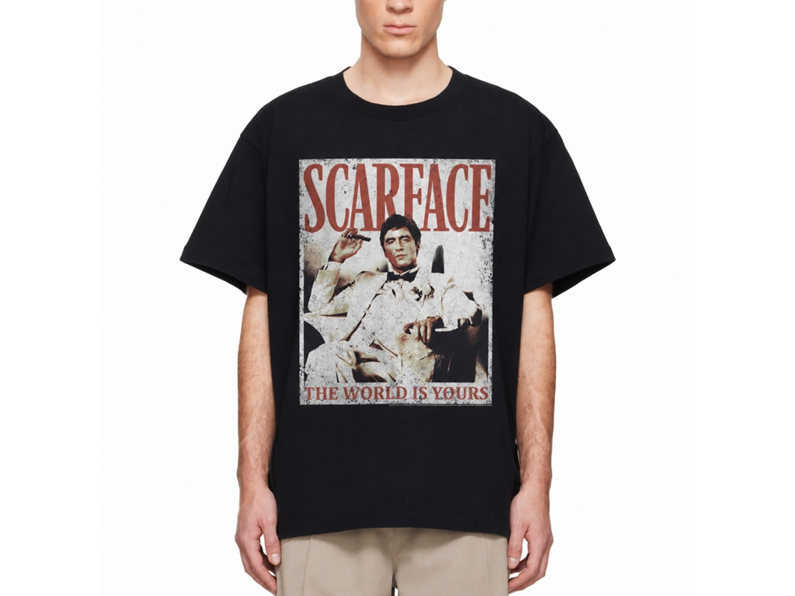 Rockinstone Scarface Movie More Da World Black Adult T-shirt Size:m