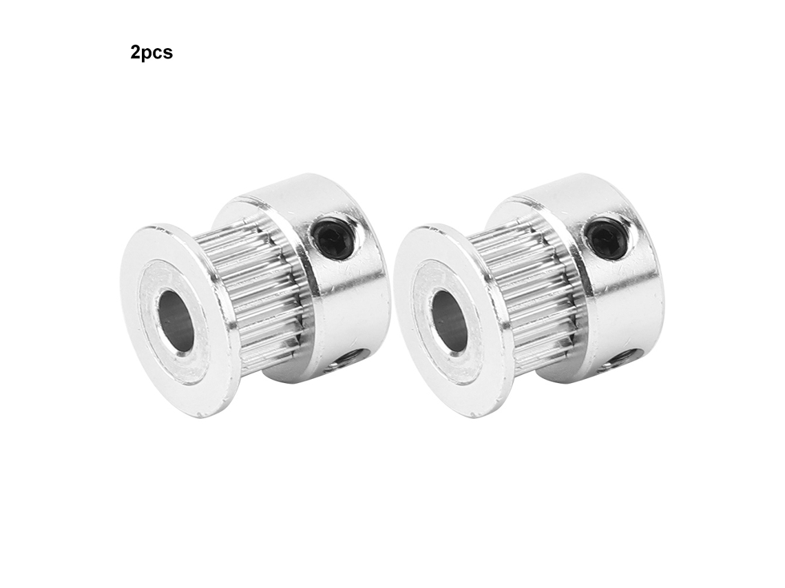 2 Peças Polea Sincrônica Acessório Impressora 3d 20 Dentes Buraco Interno 5mm Alumínio Suave