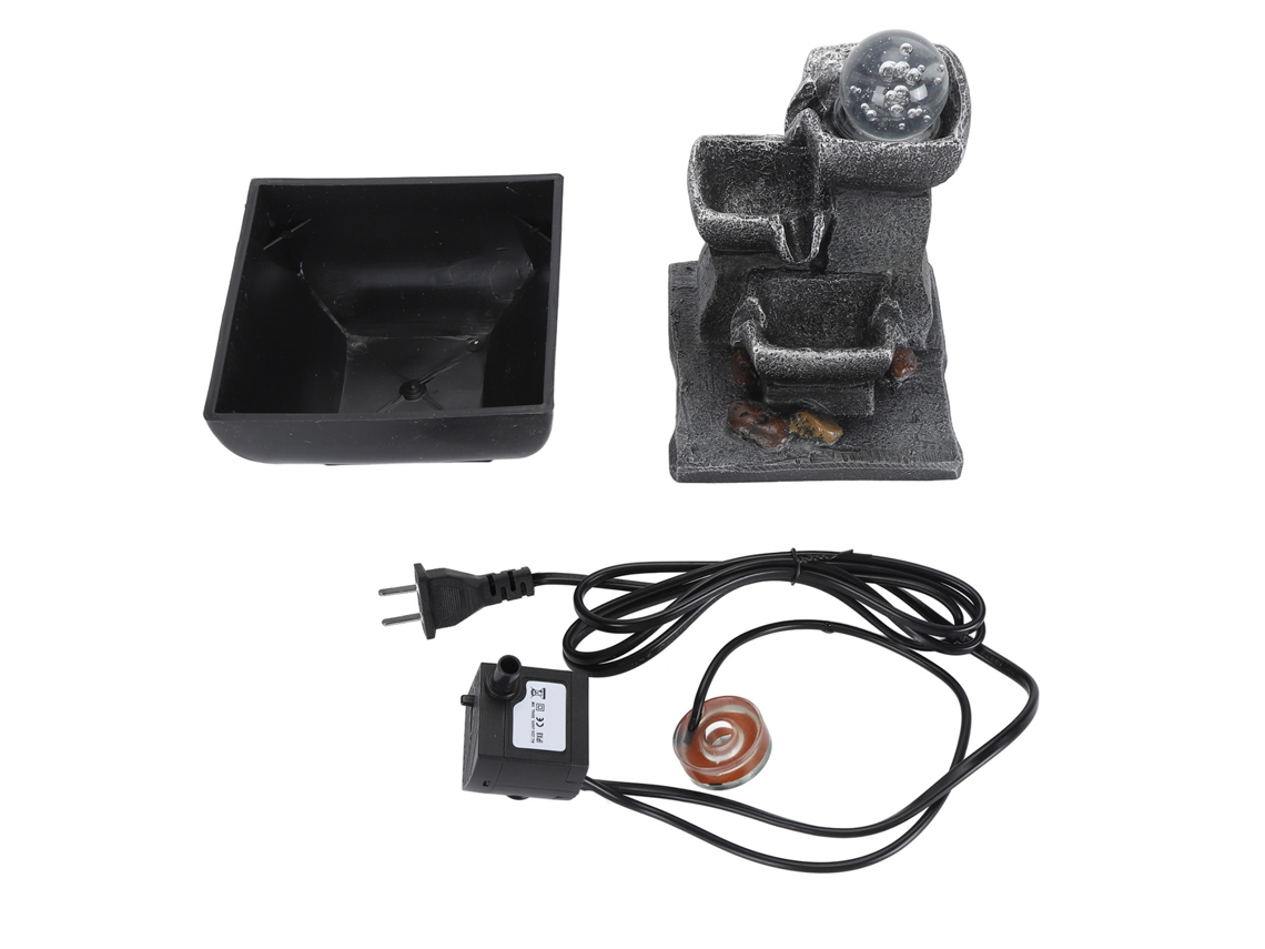 Fuente De Mesa Pequeña Cascada Relaxación 3 Etapas Con Luces Led Coloridas Decoración Oficina 110v Plug Ee.uu.