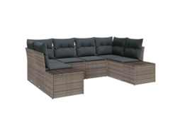 Maison Exclusive - Conjunto De Sofá De Jardim 6 Pcs Cinzeto Rattan Sintético