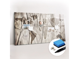 Quadro Magnético Colorido Padrão De Mapa-múndi Para A Sala De Estar Espelharte (120x60 Cm)