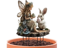 Estacas de Jardim Nevalerra com Coelho da Páscoa Estacas de Jardim com Coelho, Estacas de Acrílico com Fada e Coelho CHABERLU