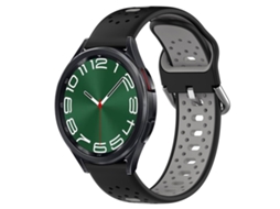 Bracelete para Samsung Galaxy Watch 6 Classic Silicone Respirável Duas Cores Preto + Cinza XIAOMOYU