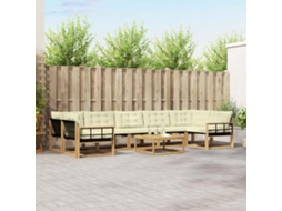 Vidaxl Conjunto De Sofás Para Exterior 8 Pcs Branco E Creme