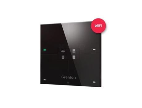 Painel Inteligente/4 Áreas Tácteis/Display OLED/Wi-Fi/Frente em Vidro Preto Grenton
