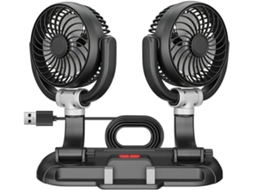 Ventilador Usb Para Carro, Giratório, 3 Velocidades, Silencioso E Potente