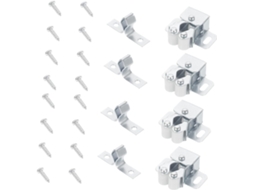 Conjunto De 35 Peças Fechos Pressão Portas Armário Yardenfun Com Mecanismo Mola Dupla E Roletes, Em Aço Laminado A