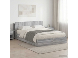 Vidaxl Estrutura De Cama Com Armazenamento Com Gaveta Sonoma Cinzento
