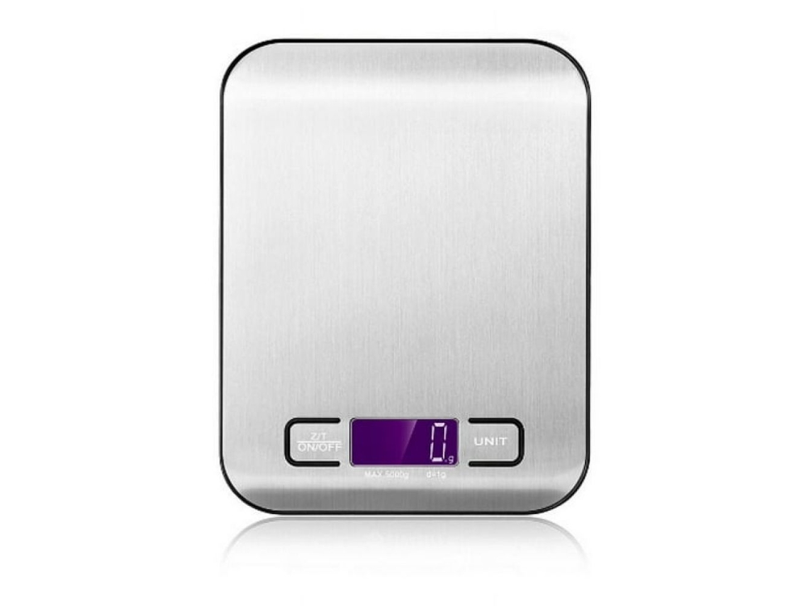 Balança Digital de Cozinha para Culinária e Confeitaria Capacidade 5 Kg, Visor Lcd com Função Tara, Aço Inoxidável 18x14 Cm, Au AQUAFORGE