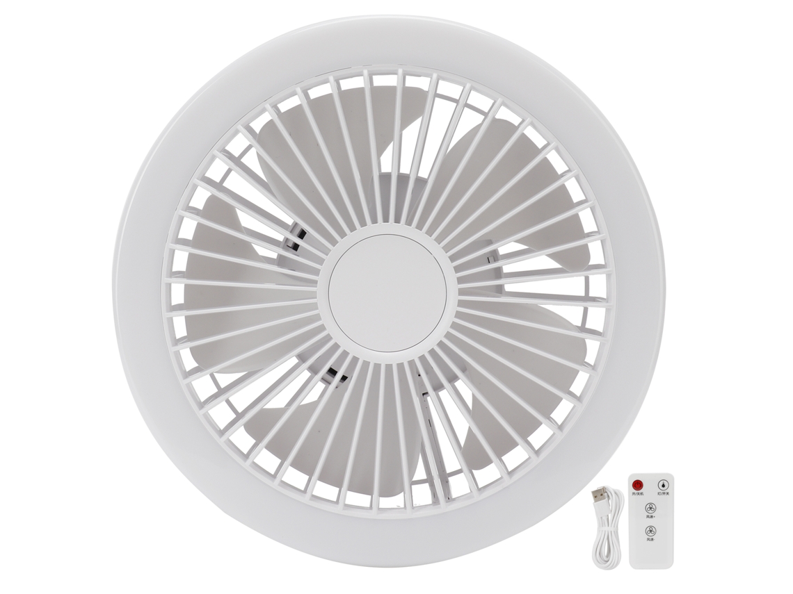 Vento Elétrico Inteligente Controle Remoto 3 Velocidades Branco
