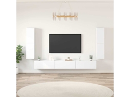 Vidaxl Conjunto Móveis De Tv 7 Pcs Madeira Processada Branco